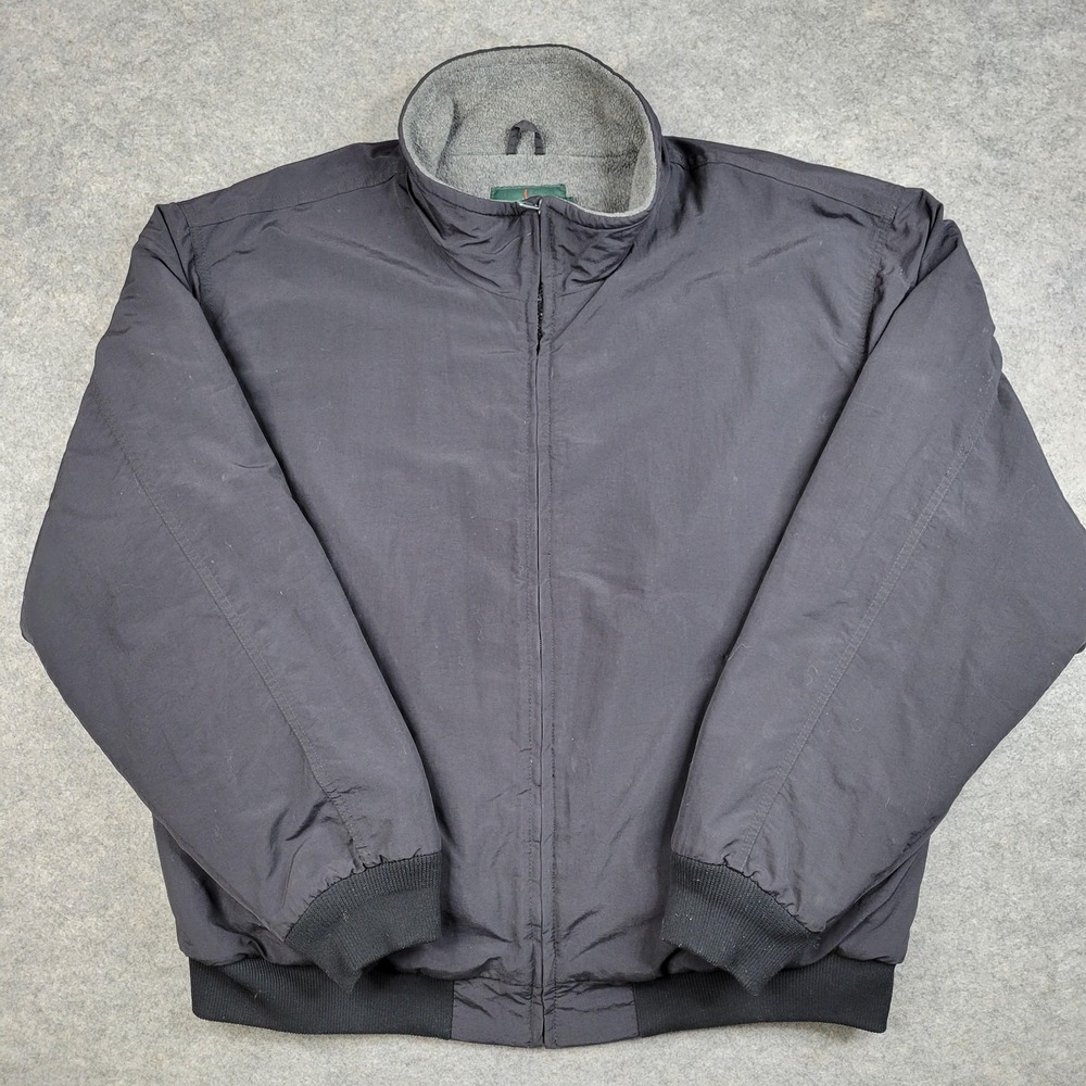 Vintage J Crew Jacket Mens XL Oarsman Nylon Fleece Lined Bomber USA 90s Winter